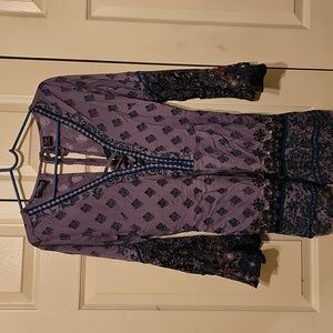 Angie Lavender and Black Patterned Romper
